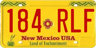 NM license plate 184RLF
