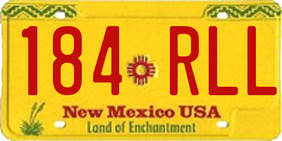 NM license plate 184RLL