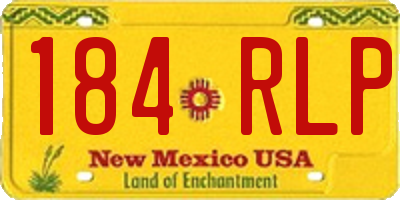 NM license plate 184RLP