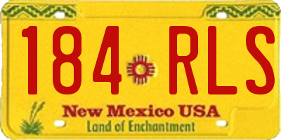 NM license plate 184RLS