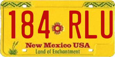 NM license plate 184RLU