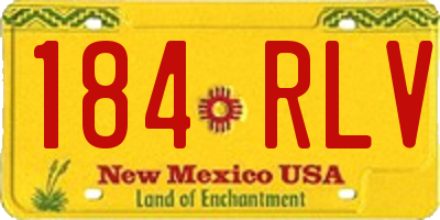 NM license plate 184RLV