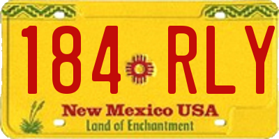 NM license plate 184RLY