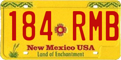 NM license plate 184RMB