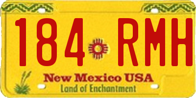 NM license plate 184RMH