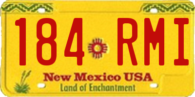 NM license plate 184RMI
