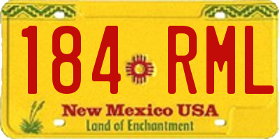 NM license plate 184RML
