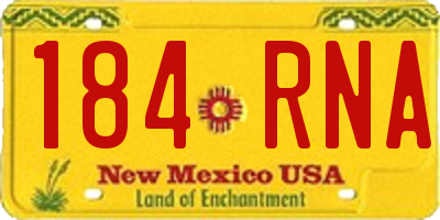 NM license plate 184RNA