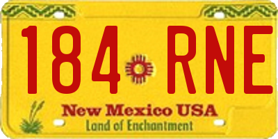 NM license plate 184RNE