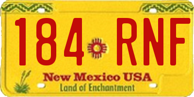 NM license plate 184RNF