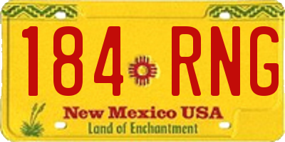 NM license plate 184RNG