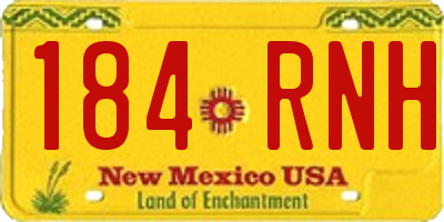 NM license plate 184RNH