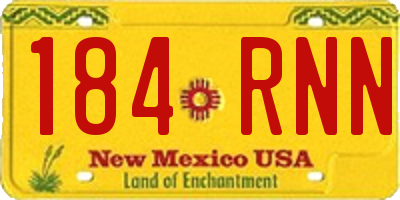 NM license plate 184RNN