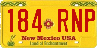 NM license plate 184RNP