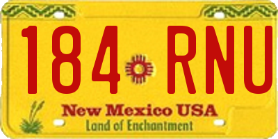 NM license plate 184RNU