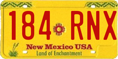 NM license plate 184RNX