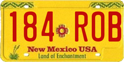 NM license plate 184ROB