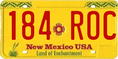 NM license plate 184ROC