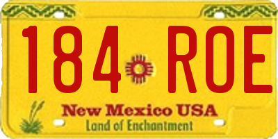 NM license plate 184ROE