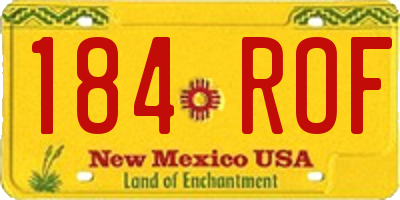 NM license plate 184ROF