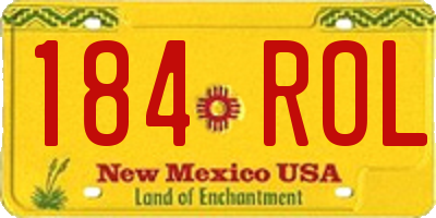 NM license plate 184ROL