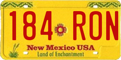 NM license plate 184RON