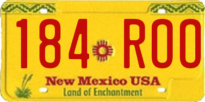 NM license plate 184ROO