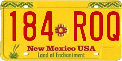 NM license plate 184ROQ
