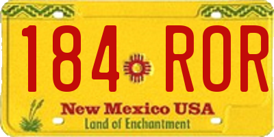 NM license plate 184ROR
