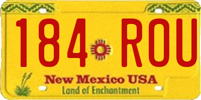 NM license plate 184ROU