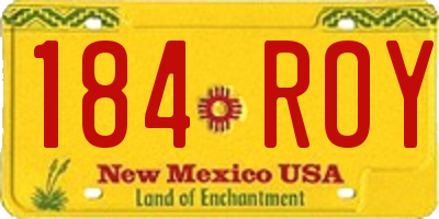 NM license plate 184ROY
