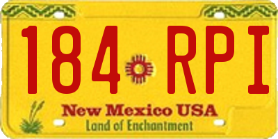 NM license plate 184RPI
