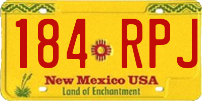 NM license plate 184RPJ