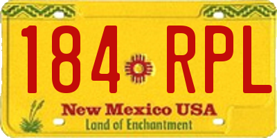 NM license plate 184RPL
