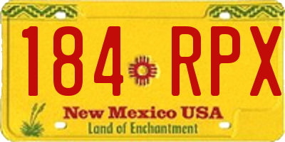 NM license plate 184RPX