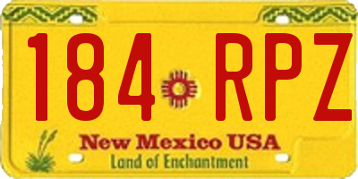NM license plate 184RPZ