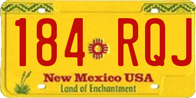 NM license plate 184RQJ