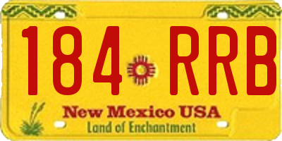 NM license plate 184RRB