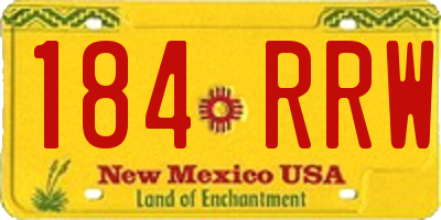 NM license plate 184RRW