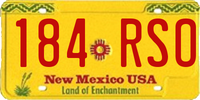 NM license plate 184RSO
