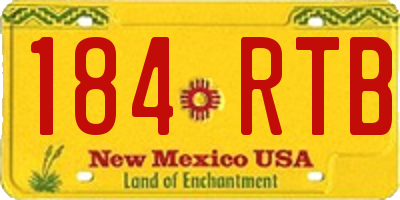 NM license plate 184RTB