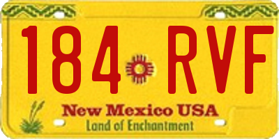 NM license plate 184RVF