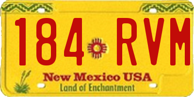 NM license plate 184RVM