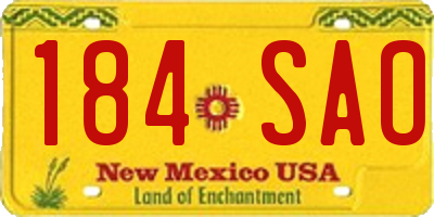 NM license plate 184SAO