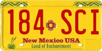 NM license plate 184SCI