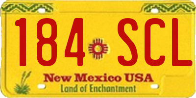 NM license plate 184SCL