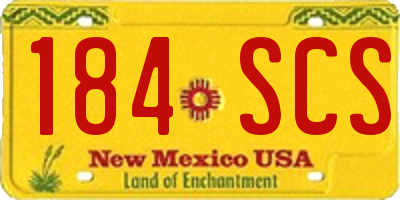 NM license plate 184SCS