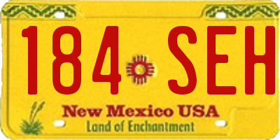 NM license plate 184SEH