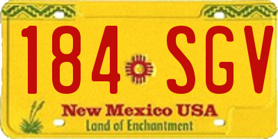 NM license plate 184SGV