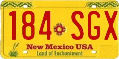 NM license plate 184SGX